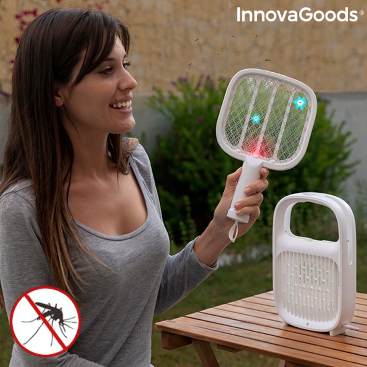 Lampa antitantari si paleta pentru prinderea insectelor, reincarcabila Swateck InnovaGoods 2in1 - imagine 4
